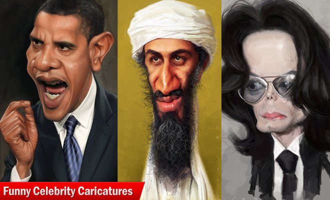 50 Best and Funny Celebrity Caricature Drawings from top artists