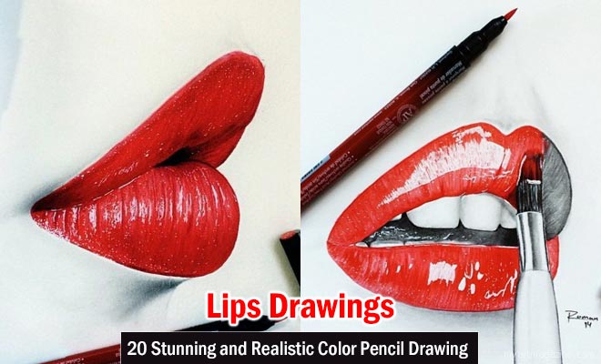 glossy #lips #red #drawing #sketching #sketchbook #sketch… | Flickr
