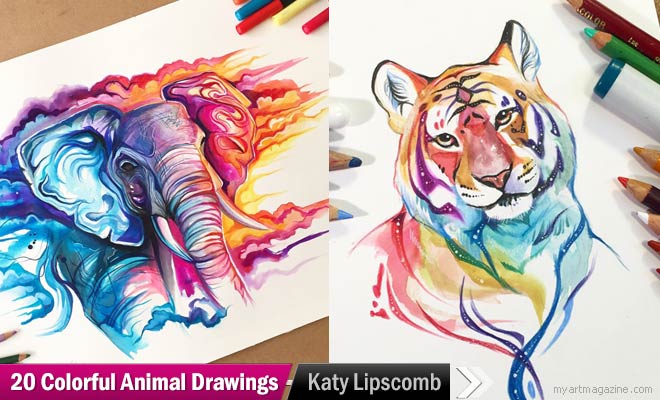 20 Beautiful and Colorful Animal Drawings and Paintings by Katy Lipscomb