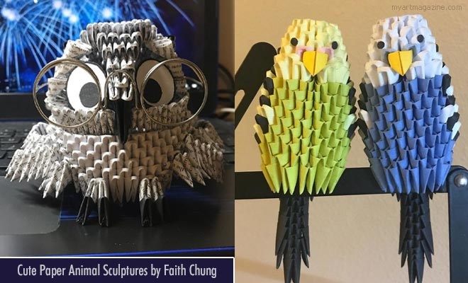 15 Cute Paper Animal Sculptures by Faith Chung Origami Art