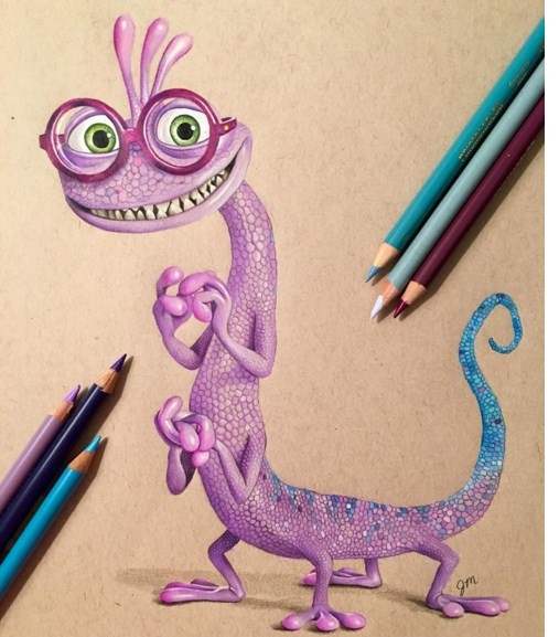 lizard animal color pencil drawing by julianna maston