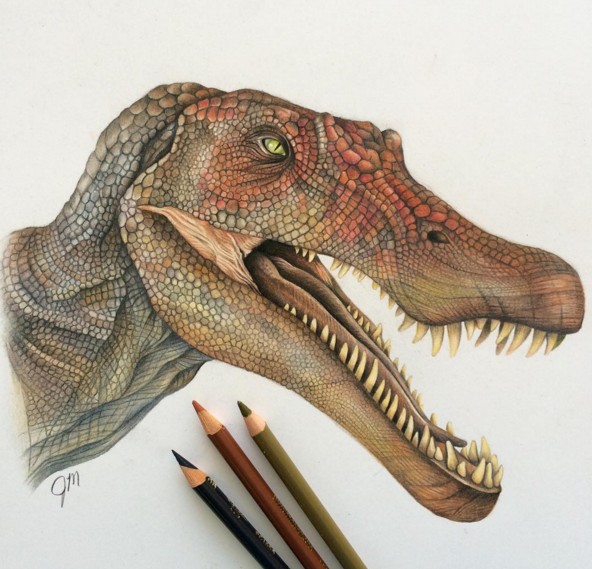 dinosaur animal color pencil drawing by julianna maston