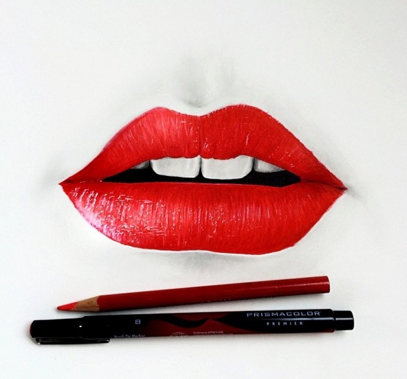 realistic lip drawing by roman
