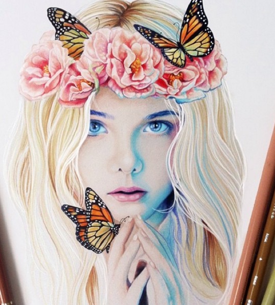 3 color pencil drawings by kelly lahar