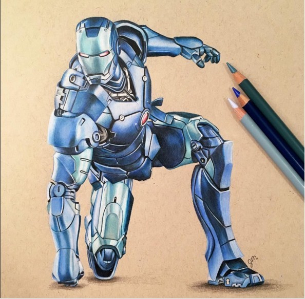 iron man color pencil drawing by julianna maston