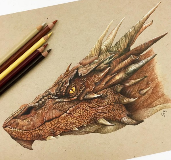 dragon animal color pencil drawing by julianna maston