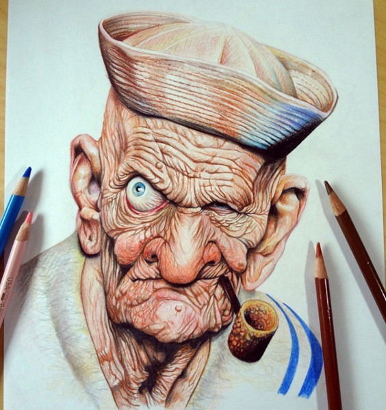 7 color pencil drawing by memo espino