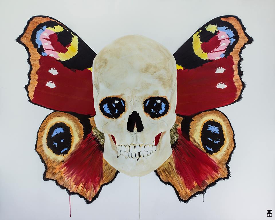 butterfly skull painting emma sheldrake