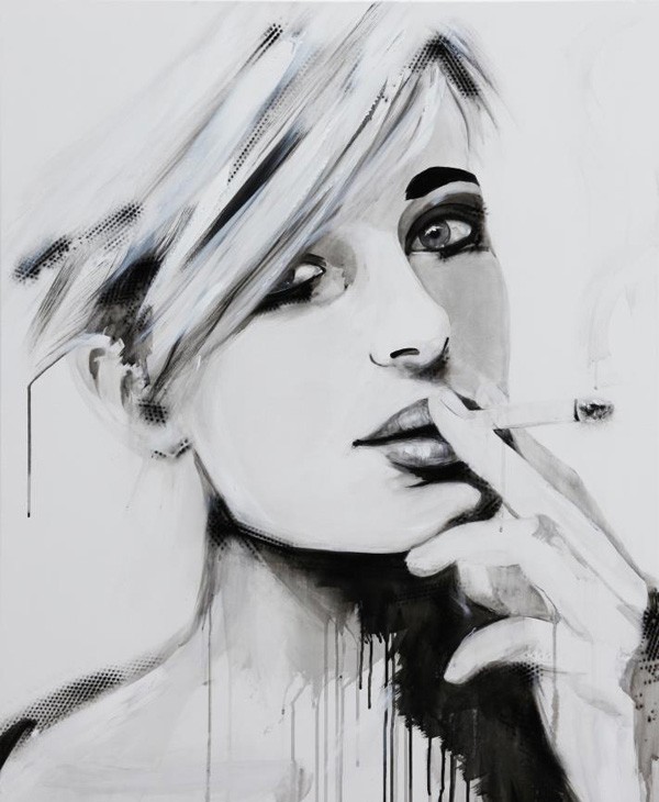 smoking girl painting emma sheldrake