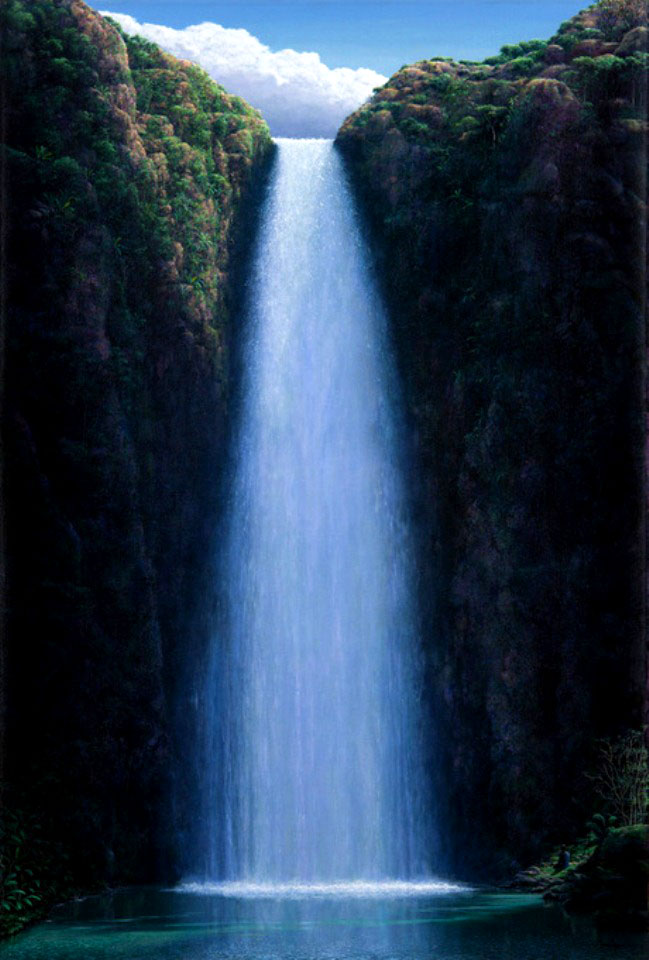 waterfall oil painting tomás sánchez
