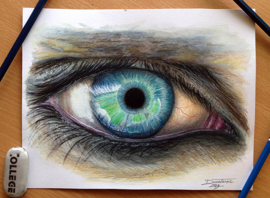 eye color pencil drawing dino_0