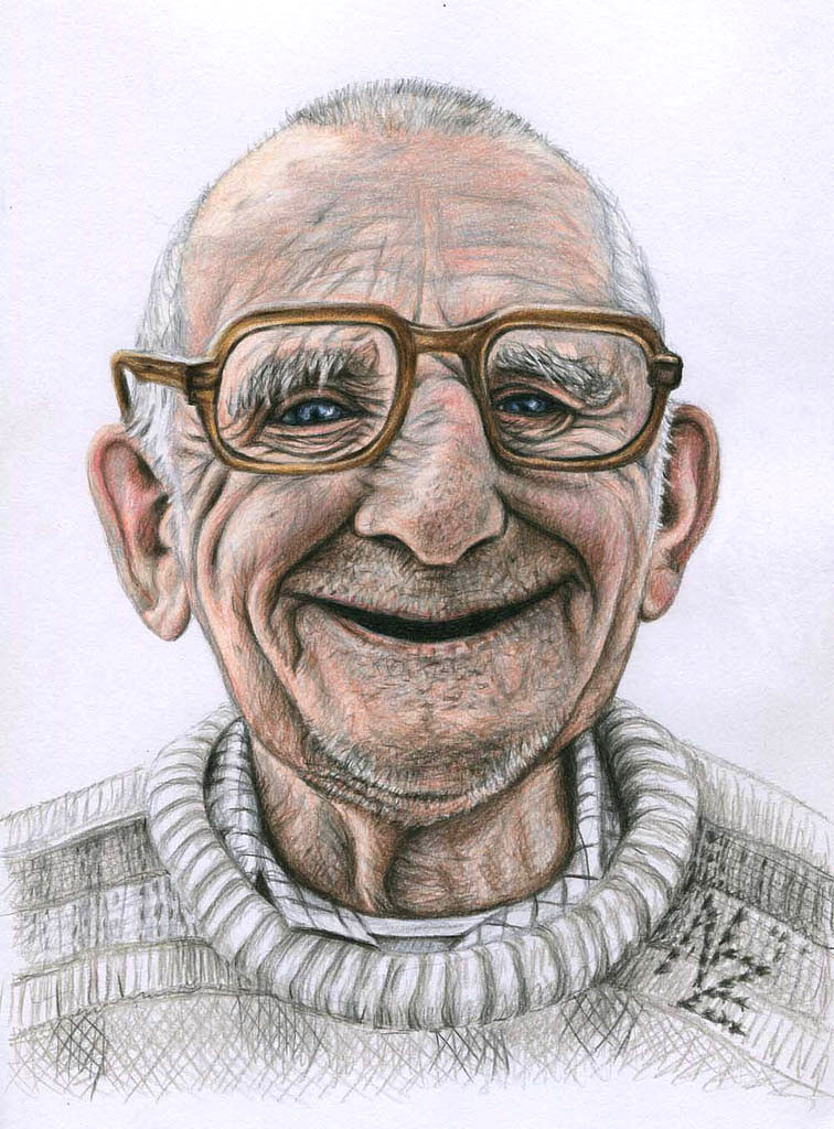 oldman color pencil drawing nicole