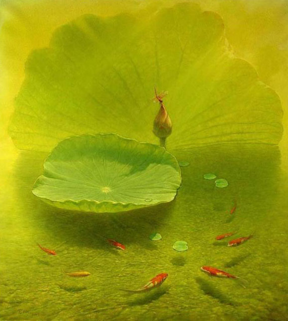 lotus fish painting jiang