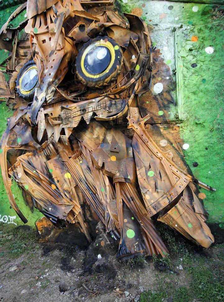 owl street art artur bordalo