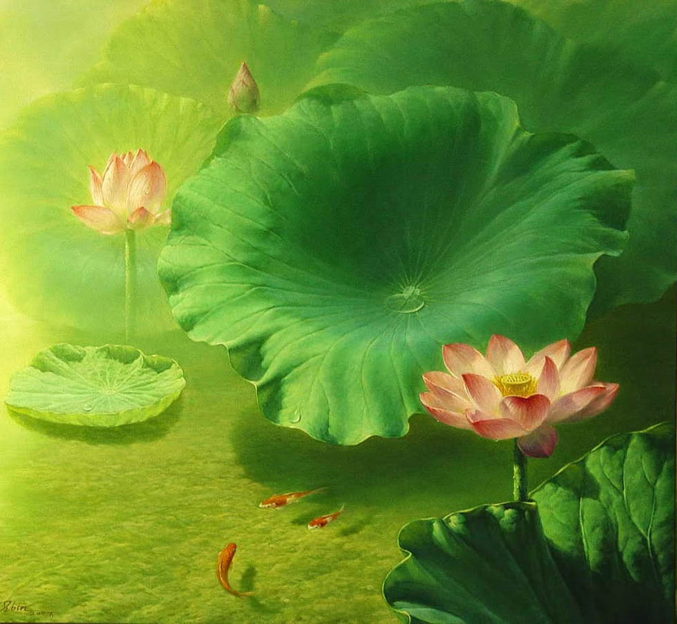red lotus painting jiang