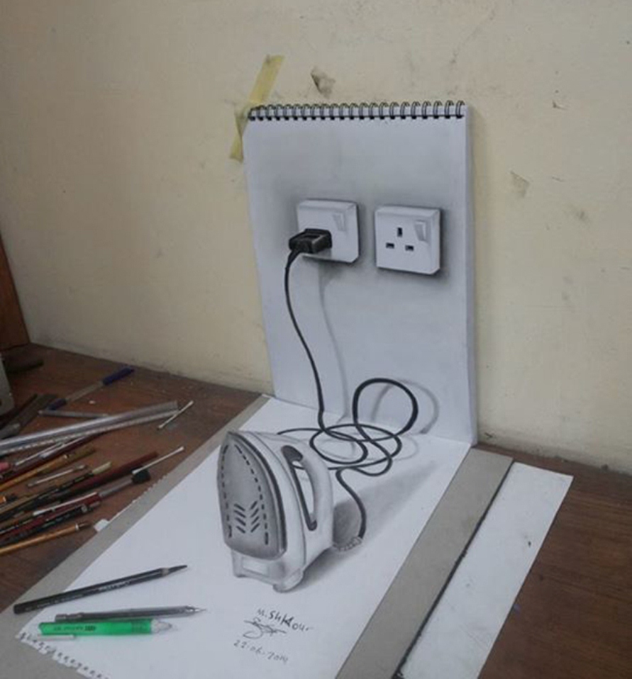 steam iron 3d pencil drawing md shkour