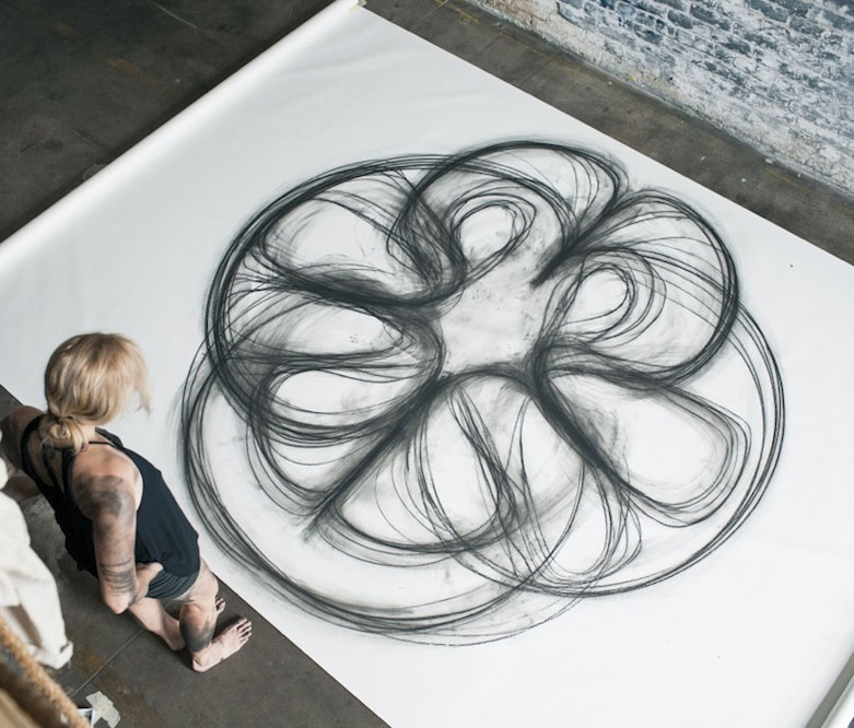 beautiful charcoal drawing heather