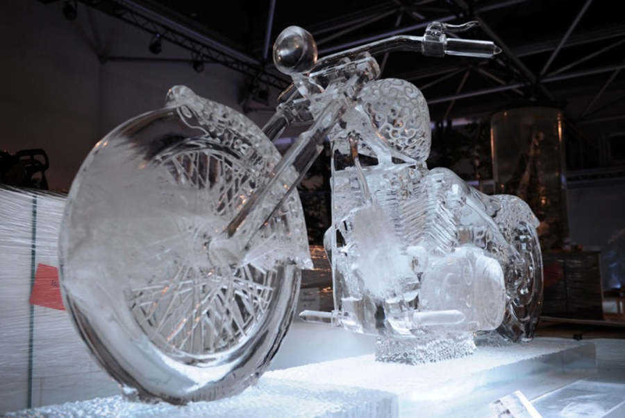 bike ice sculptures