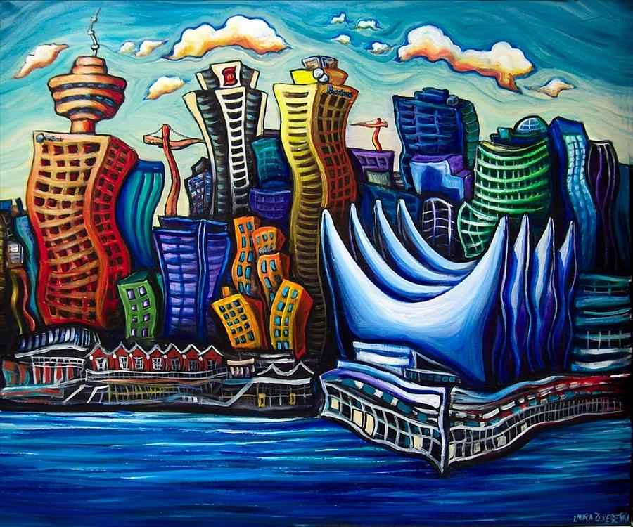 boat colorful paintings vancouver