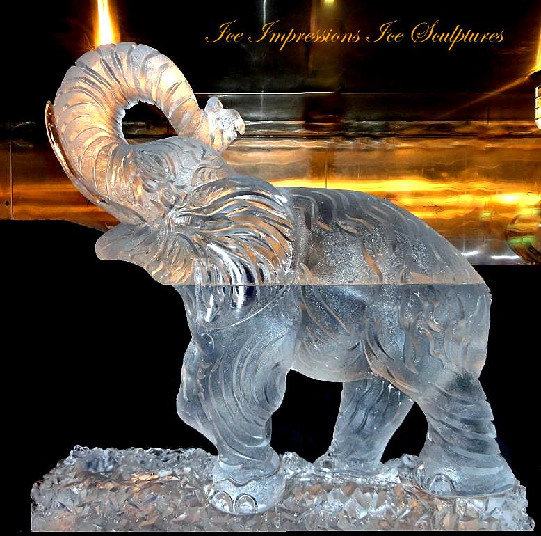 elephant ice sculptures