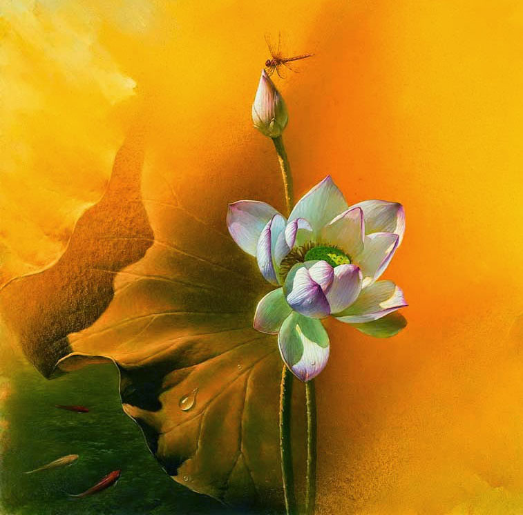 insect lotus painting jiang