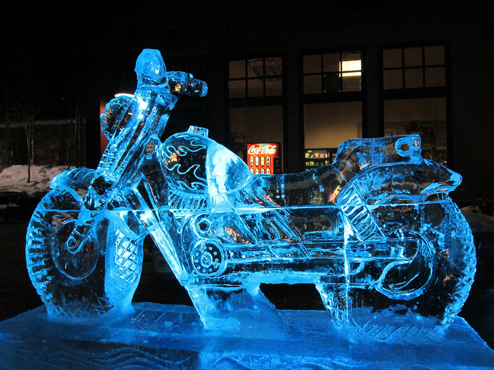 motorcycle ice sculptures