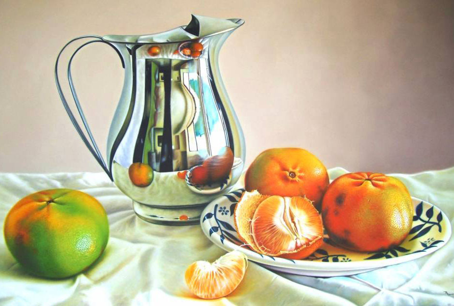 orange oil painting ruddy