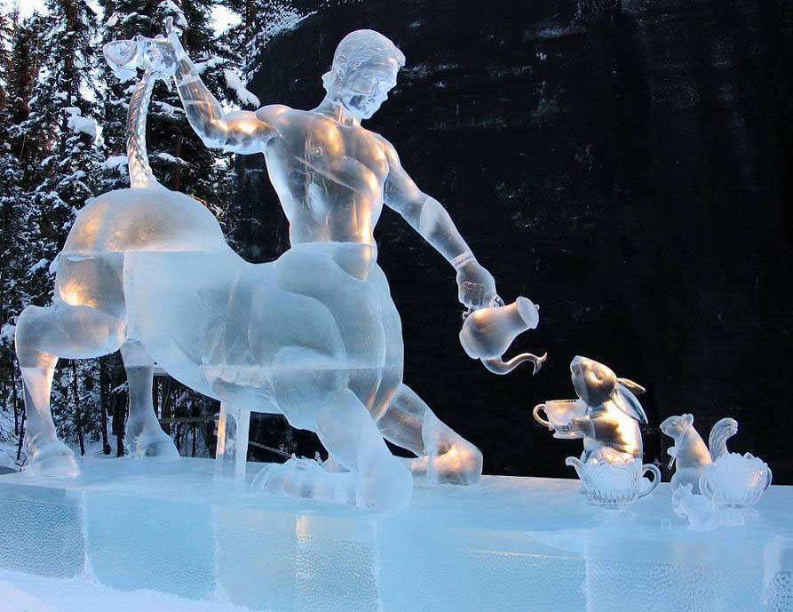 rabbit ice sculptures