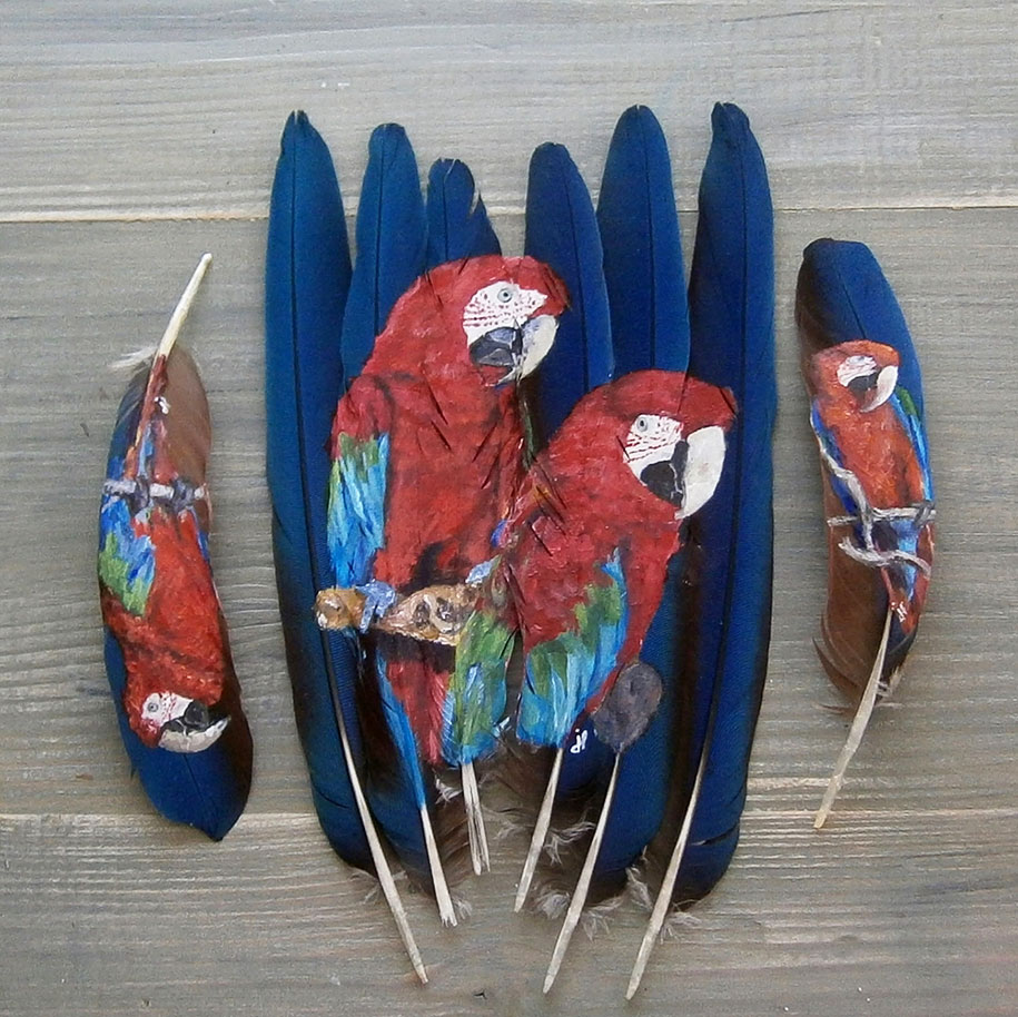 red parrot paintings jamie