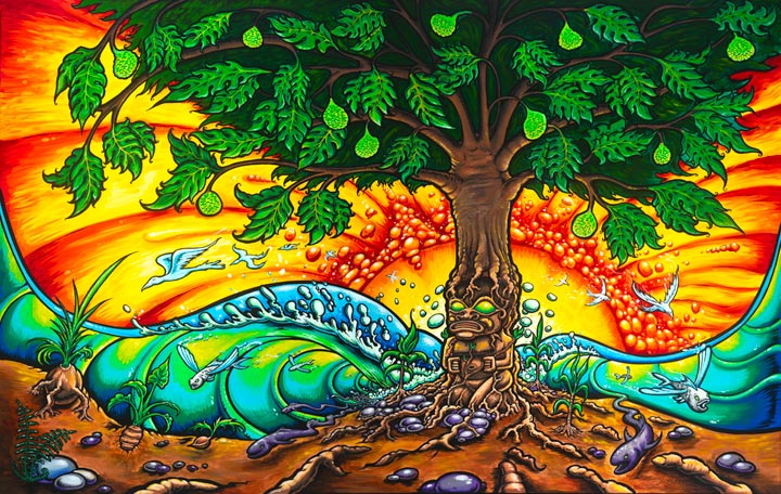 tree oil paintings drew