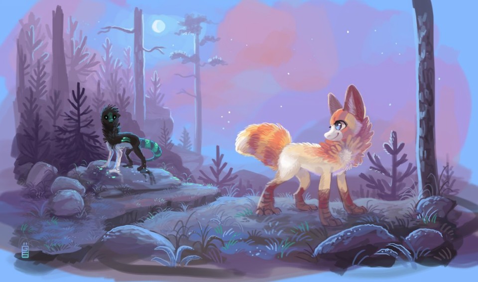 fox digital art by tina