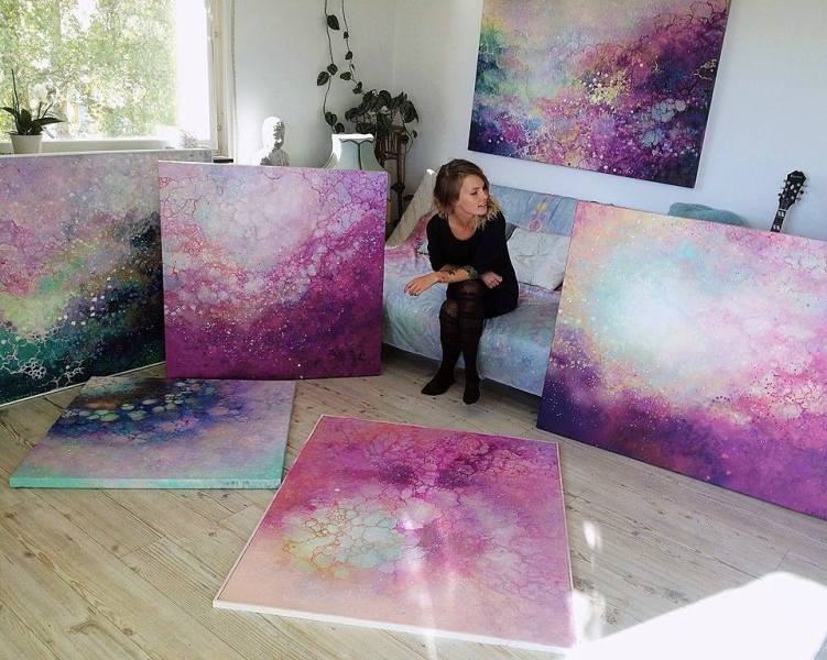 3 cosmic paintings by emma