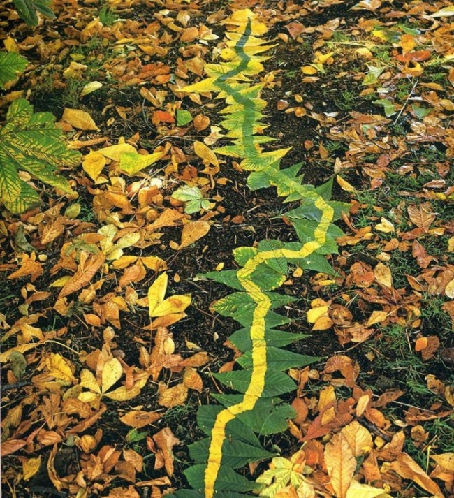 creative art ideas green leaves andy goldsworthy