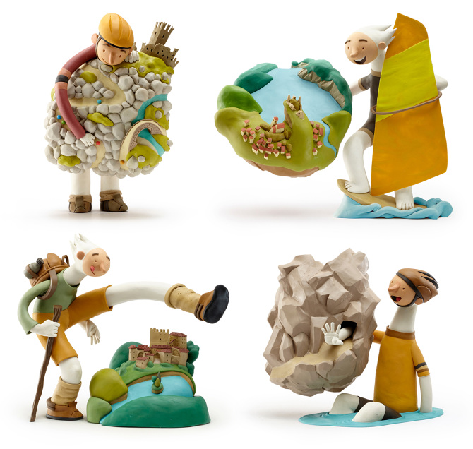 funny clay characters by gianluca maruotti