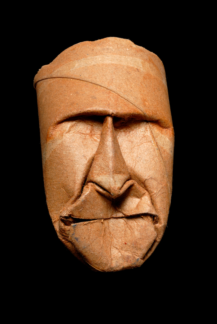 4 paper folding face sculpture by junior fritz jacquet