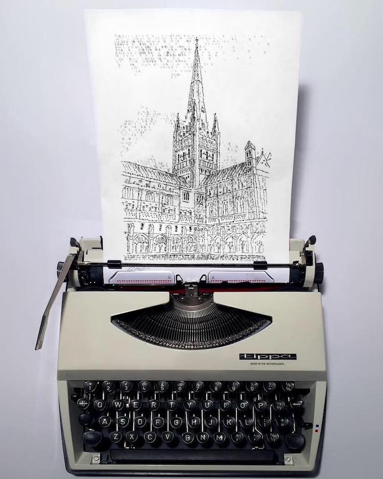 typewriter art church by james cook