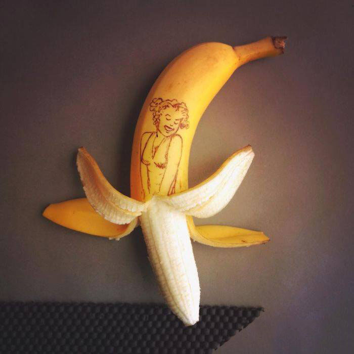 girl banana art