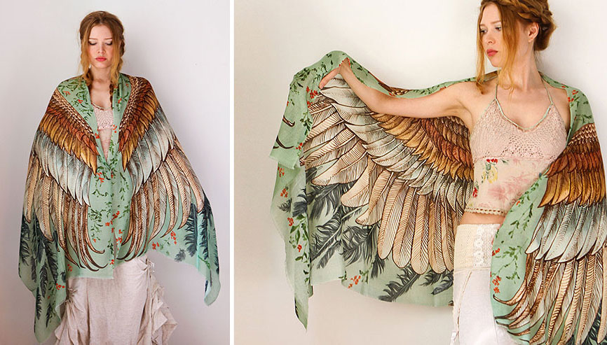green wings scarf art