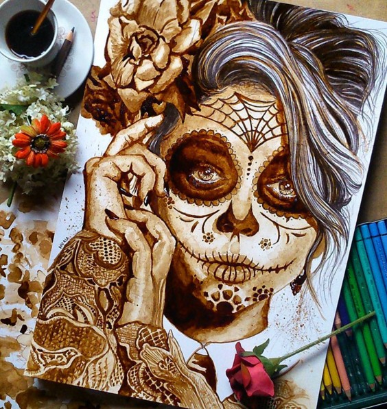 1 coffee art painting by nuriamarq