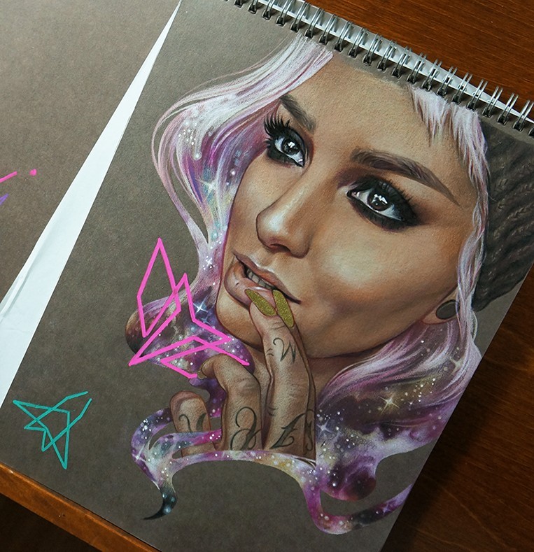lady color pencil drawing by maria