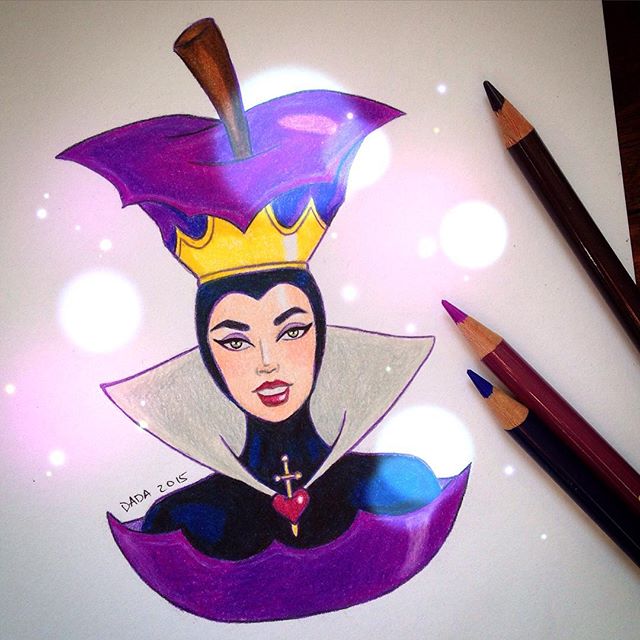 apple woman color pencil drawings by dada