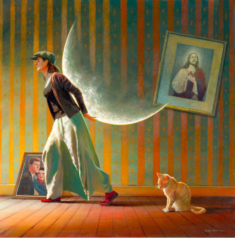 moon woman paintings by jimmy lawlor