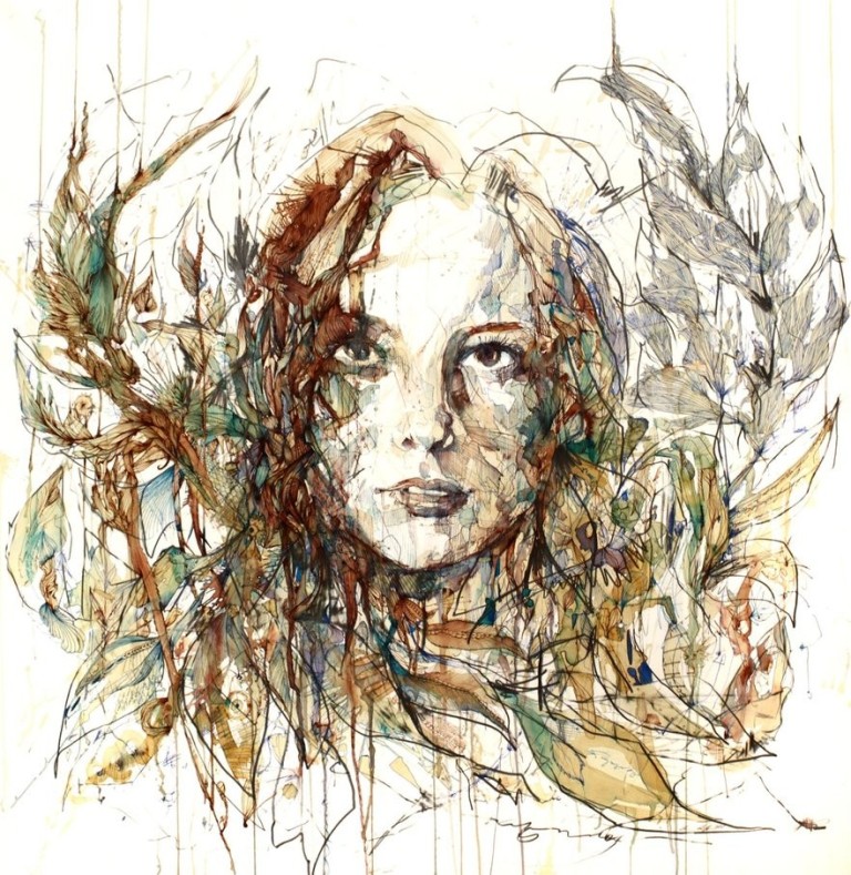 10 woman creative drawings by carne griffiths