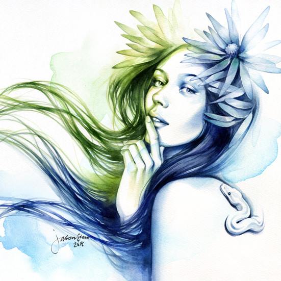 10 woman watercolor paintings by jason siew