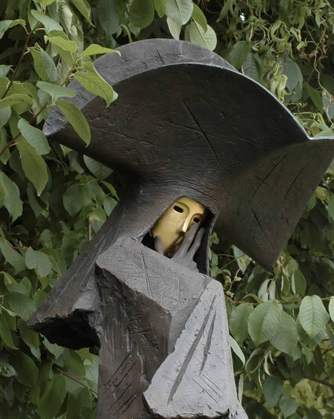 man outdoor garden sculpture by philip jackson