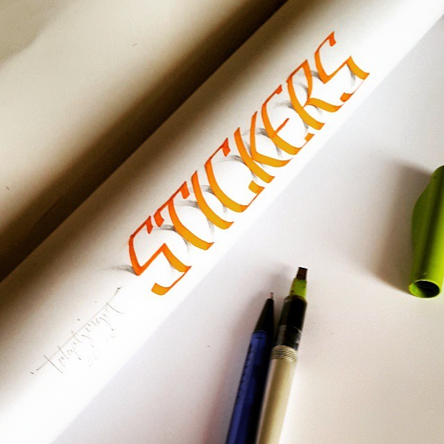stickers 3d calligraphy drawings by tolga