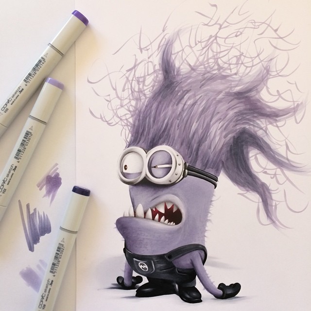 14 minion color marker drawings by stephen ward