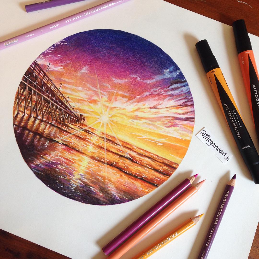 sky color pencil drawing by megan renee