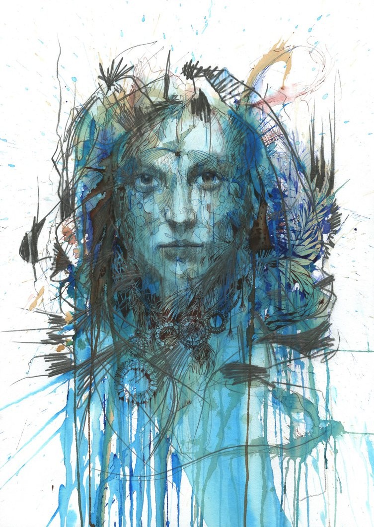 15 woman creative drawings by carne griffiths