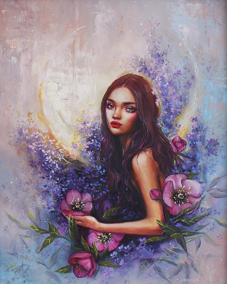 17 lady colorful paintings by happy d